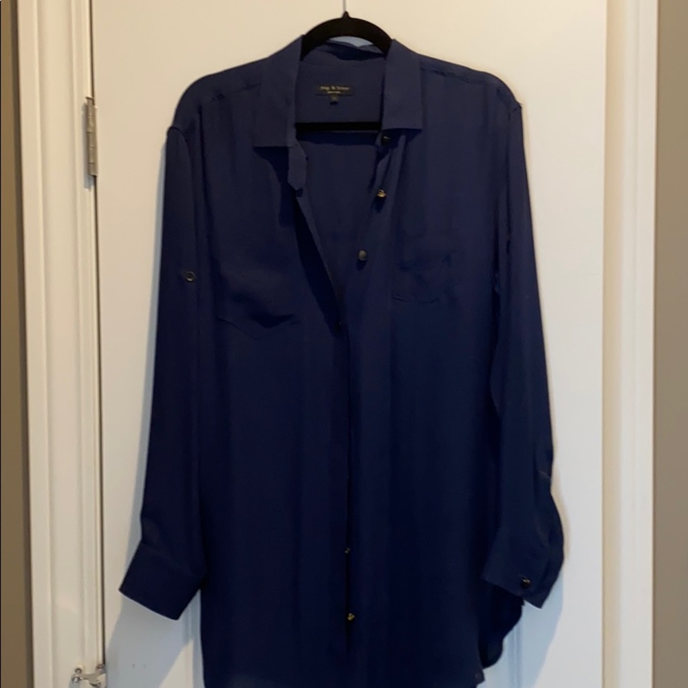 Rag & Bone Navy Blouse
